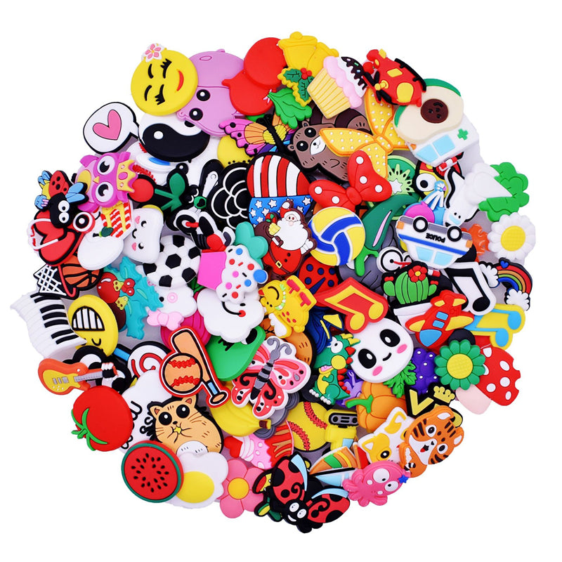 Image of 100pcs Random Shape Shoe Charms for Shoes & Bracelets Wristband Decoration