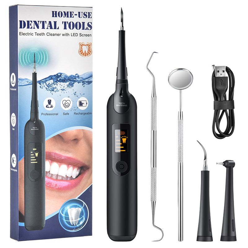 Image of Portable Electric Tooth Cleaner LED Screen Dental Care Set