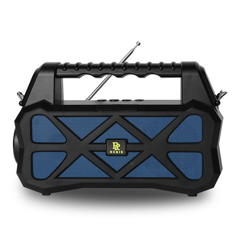 

Outdoor Portable Flashlight Bluetooth Wireless Speaker TWS Solar Rechargeable FM Radio Audio Speakers - Blue