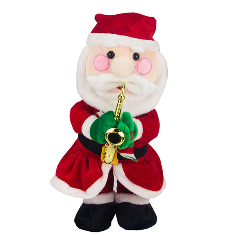 Image of Santa Claus Snowman Elk Christmas Electric Musical Plush Toy for Kids, Santa Claus