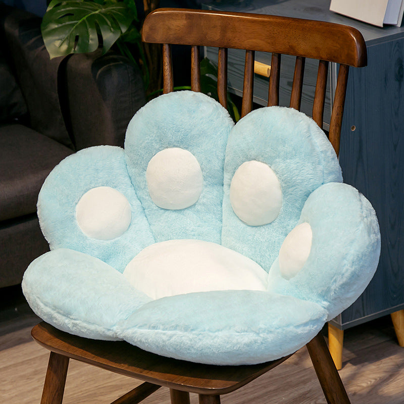 Image of Lazy Sofa Plush Chair Cushion Cute Cat Paw Cozy Warm Seat Pillow, L / Sky Blue