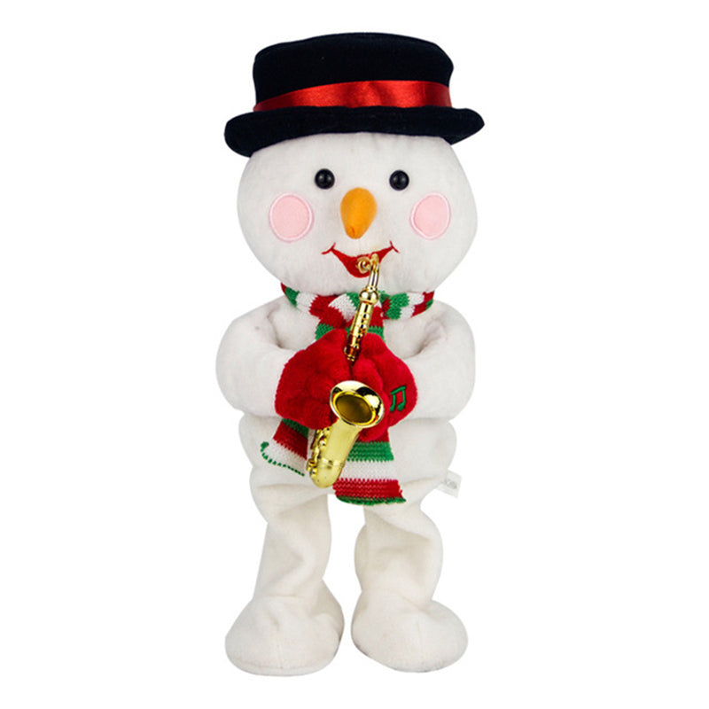 Image of Santa Claus Snowman Elk Christmas Electric Musical Plush Toy for Kids, Snowman