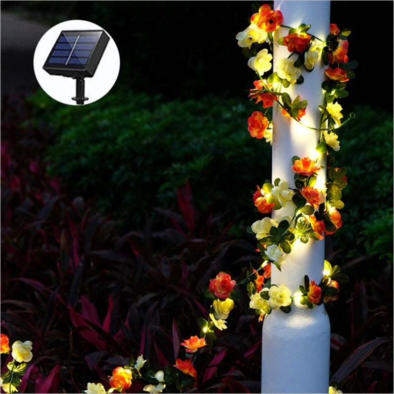 Image of 20/50/100LED Solar 8 Modes Adjustable Double-color Rose Flower String Light, 10M 100LEDs