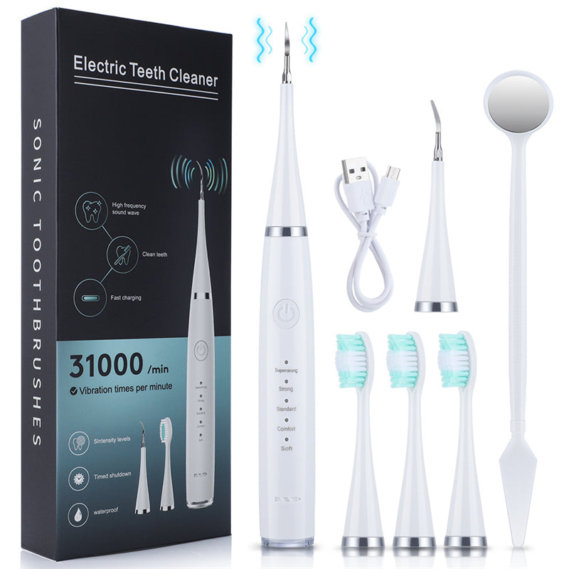 Image of 6-in-1 Portable Electric Toothbrush Set Removal of Dental Calculus, White