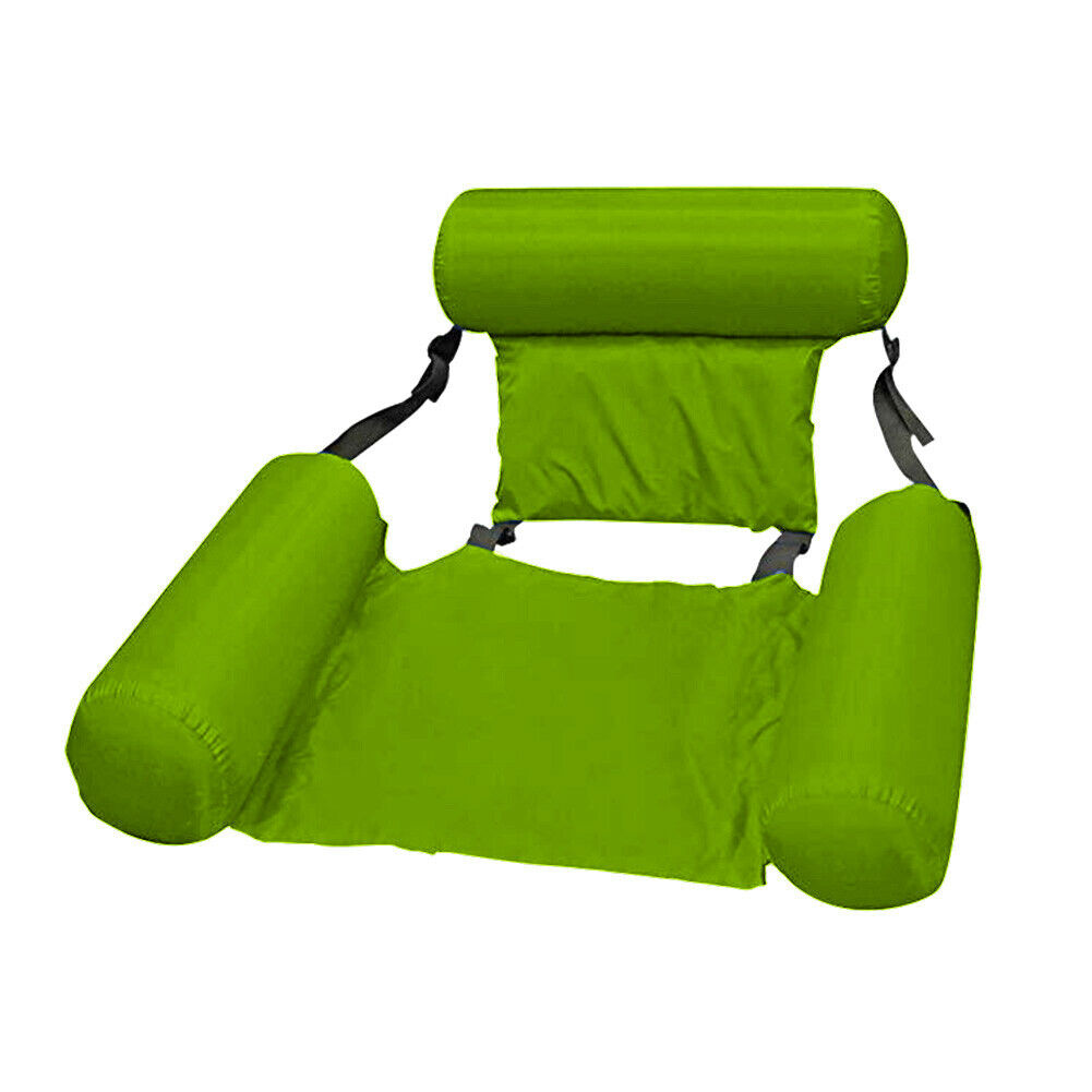 Image of Pool Swimming Foldable Inflatable Water Bed Floating Chair, Green