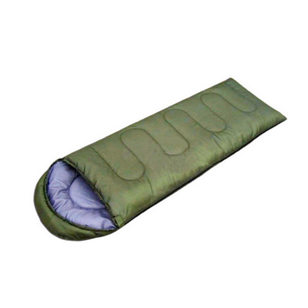 Image of Single Outdoor Camping Compact Winter Envelope Shaped Sleeping Bag, Army Green