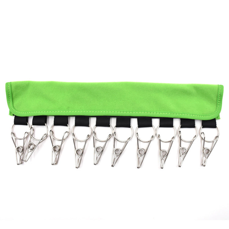 Image of 10 Clips Hat Rack Organizer Baseball Cap Holder for Closet, Green