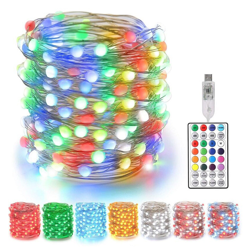 Image of Colorful RGB LED Fairy String Light Birthday Holiday Party Decoration, 5M/ 50 Lights