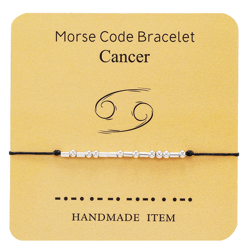 Image of 12 Constellation Morse Code Fashion Astrology Couples Bracelet, Cancer