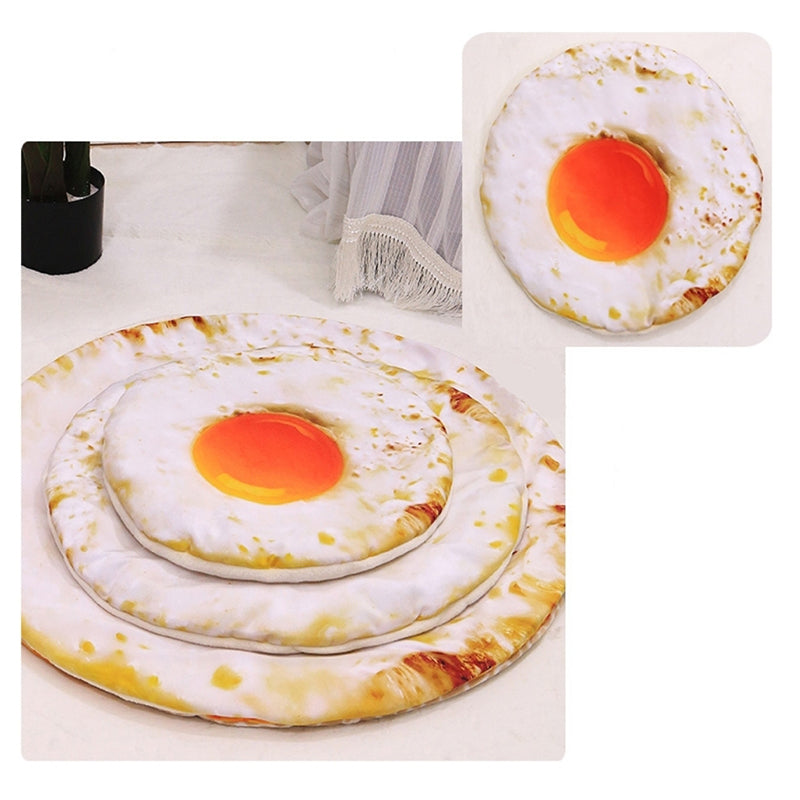 

Durable Soft Pet Mat Creative Realistic 3D Food Thick Mat for Pets - Fried Egg / L
