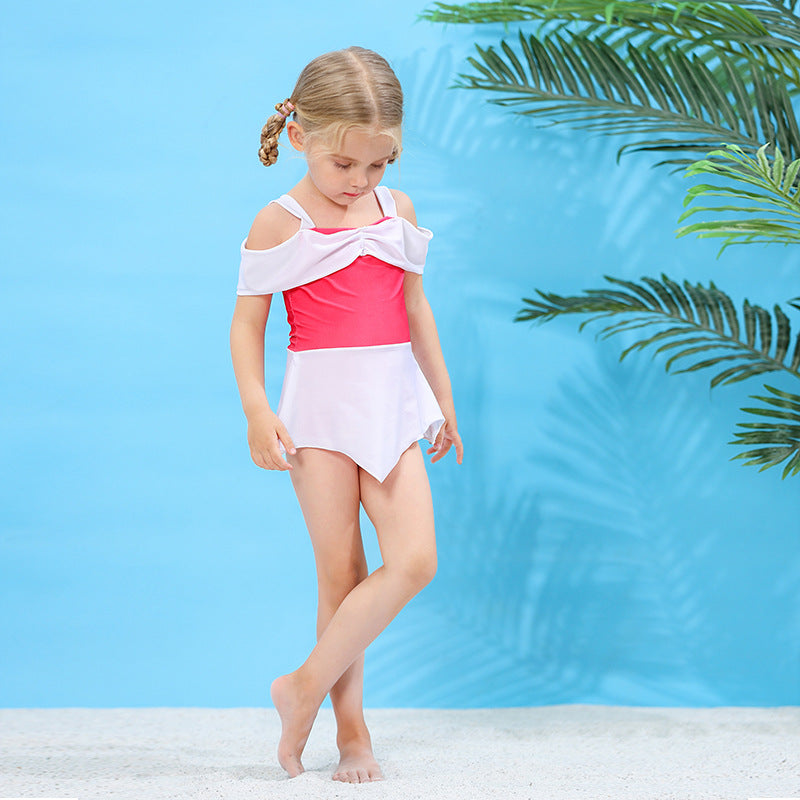 Image of Summer Girls Elsa Anna Snow White Princess Bikinis Set Swimwear, Aiello / 100cm
