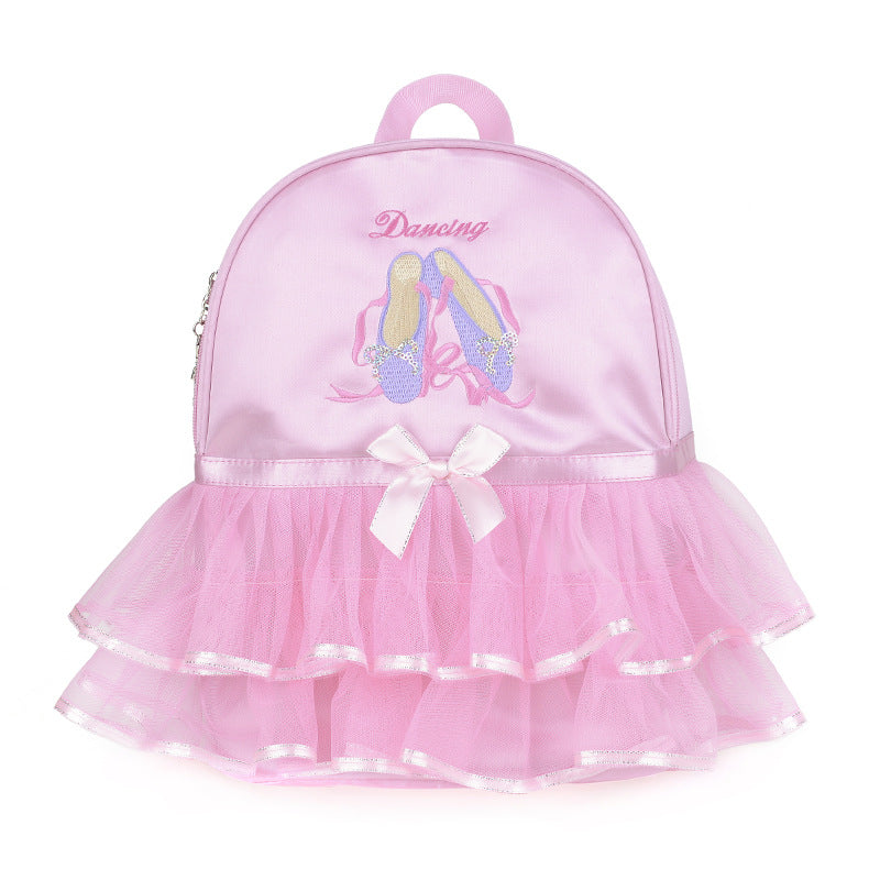 Image of Girls Pink Waterproof Gymnastics Ballet Ruffles Dance Bag, Type 3
