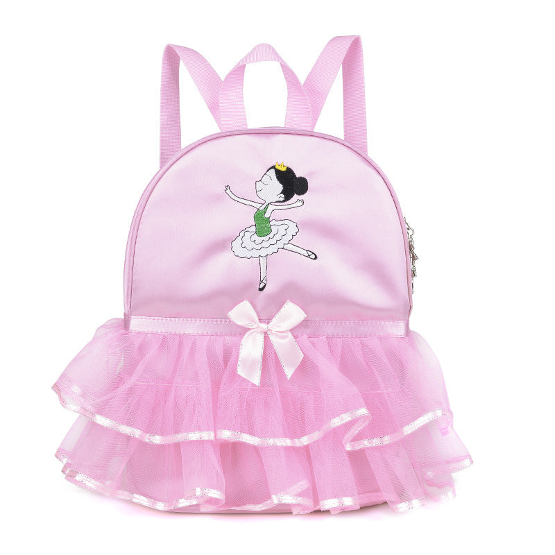 Image of Girls Pink Waterproof Gymnastics Ballet Ruffles Dance Bag, Type 2