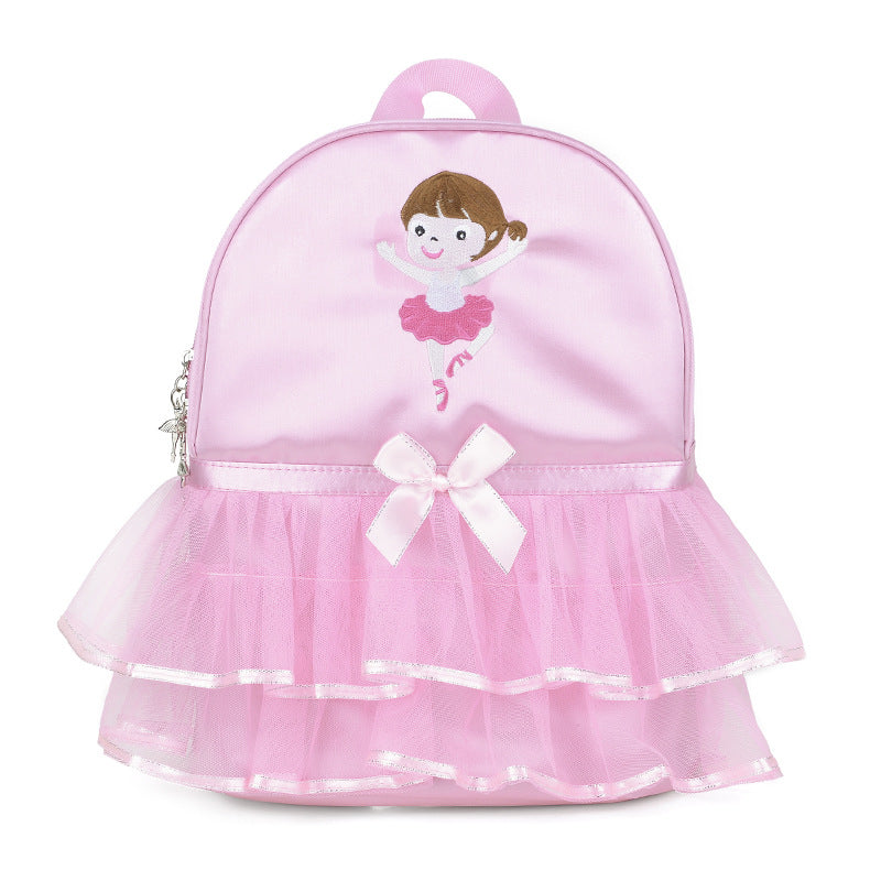 Image of Girls Pink Waterproof Gymnastics Ballet Ruffles Dance Bag, Type 1