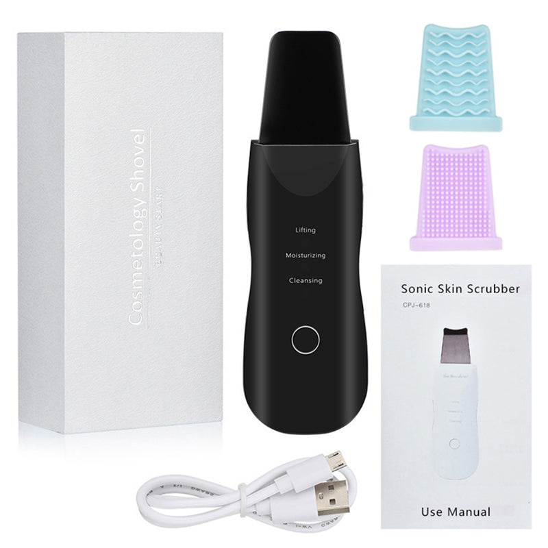 Image of Ultrasonic Ion Facial Massager Blackhead On Face Remove Acne, Black