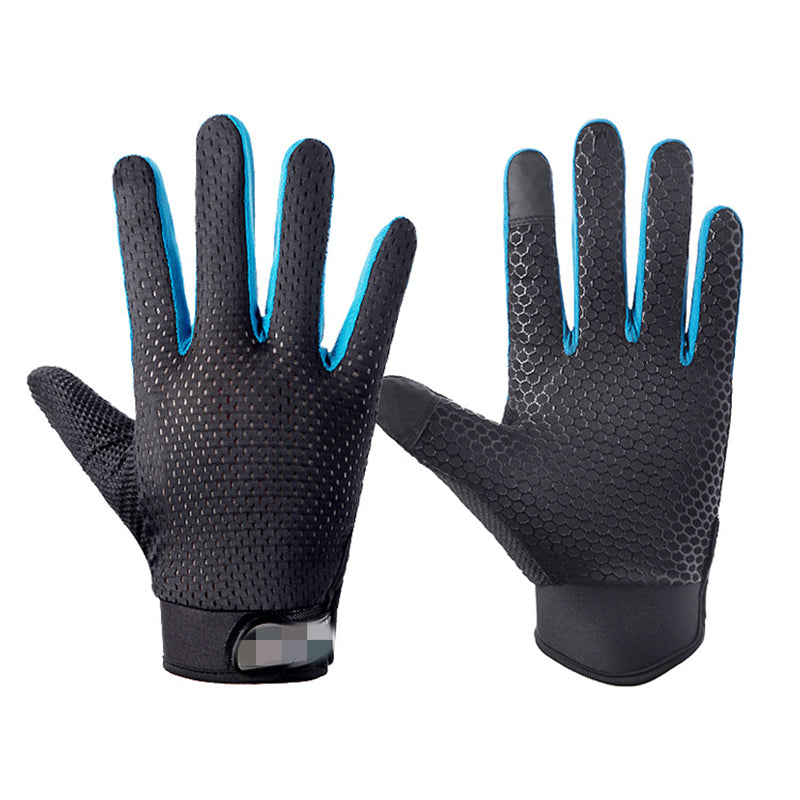 Image of Breathable Mesh Glove Sports Outdoor Anti Slip Gloves, Black+Blue / L