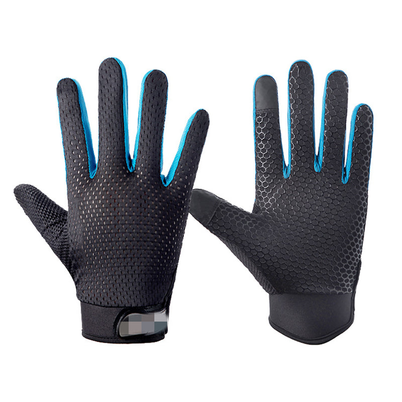 Image of Breathable Mesh Glove Sports Outdoor Anti Slip Gloves, Black+Blue / M