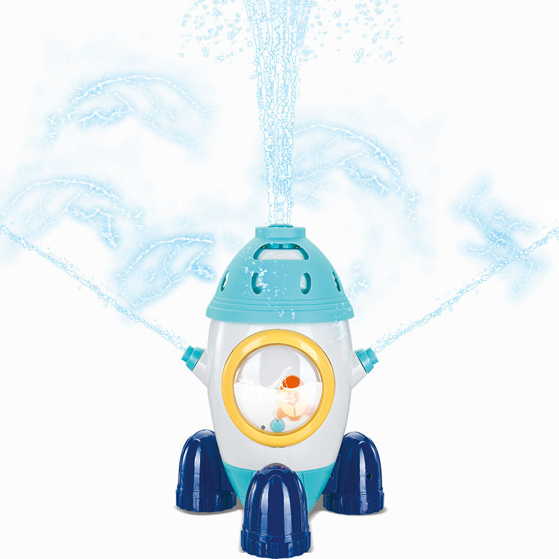 Image of Outdoor Splashing Rotating Sprinkler Kids Play Water Toys, Rocket / Blue