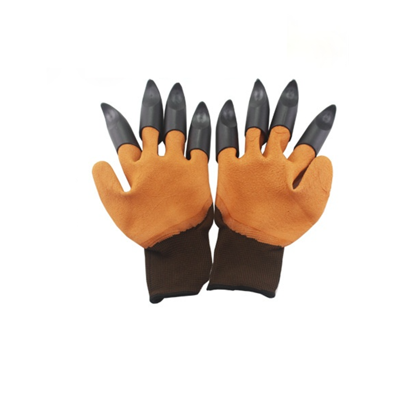 Image of 3 Packs Digging Gloves Planting Claw Gloves Gardening Tool, Coffee