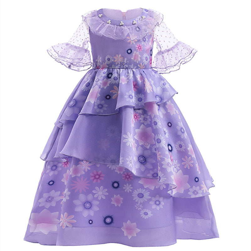 Image of Kids Party Costume Girls Princess Dress Encanto Isabela Costume Party Fancy Dress, Type 1 / 160cm