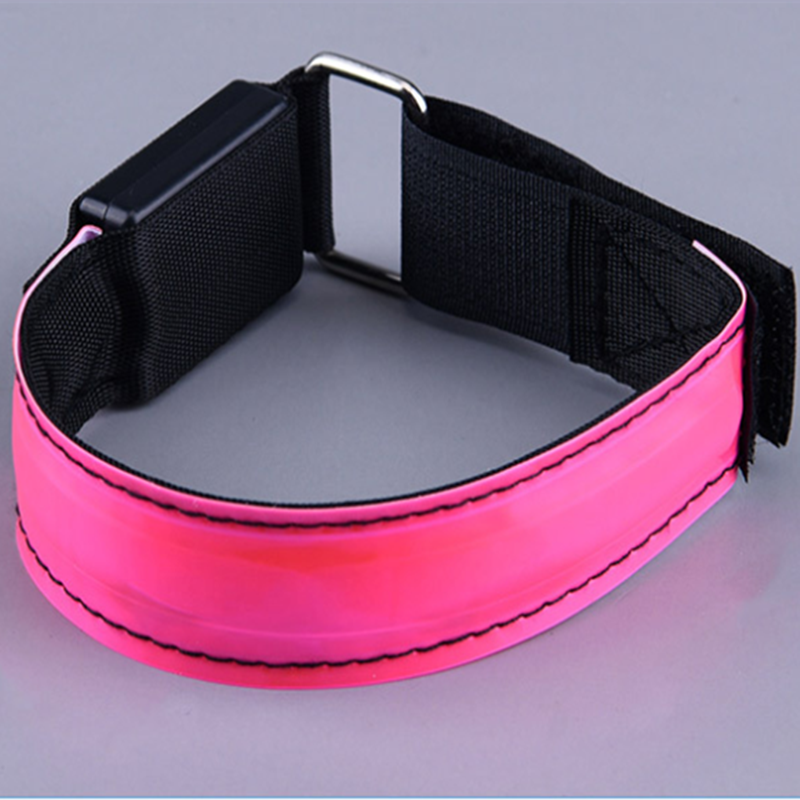 Image of LED Armbands Flashing Reflective Safety Armband Light-up Glow Sports LED Bracelet, Pink