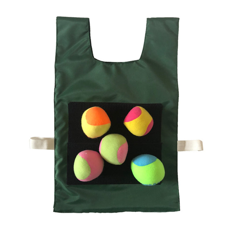 Image of Children Dodgeball Game Set Waistcoat Throwing Toy Outdoor Sport Game, Green