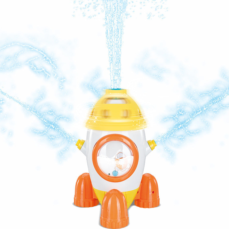 Image of Outdoor Splashing Rotating Sprinkler Kids Play Water Toys, Rocket / Orange