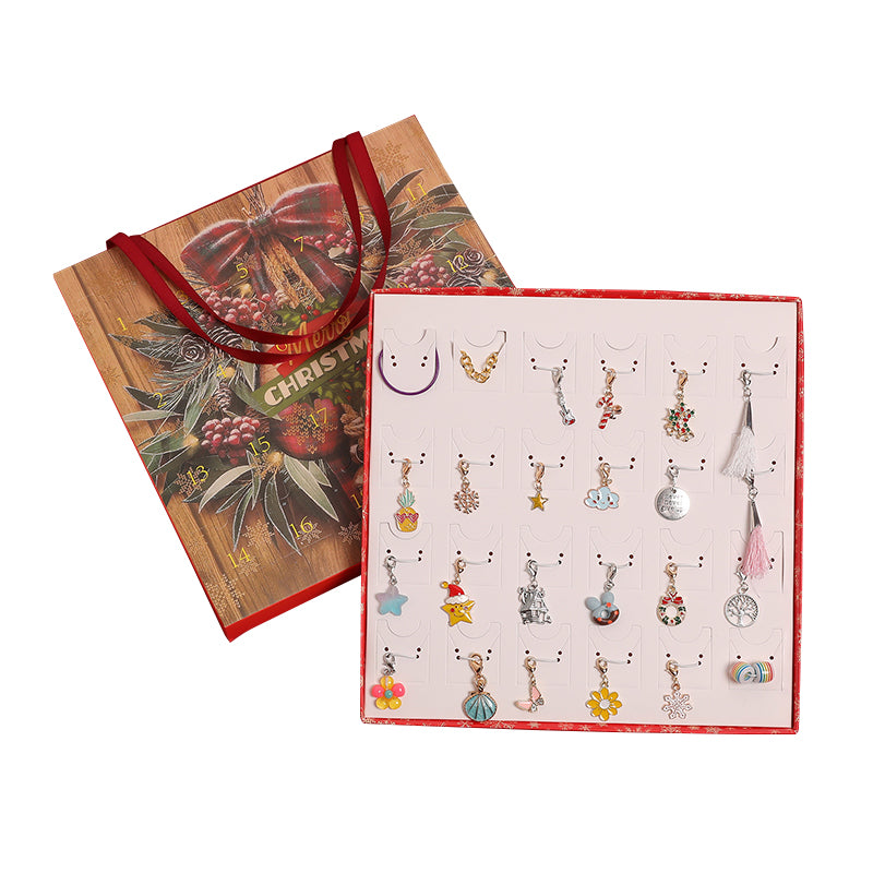 Image of Christmas Advent Countdown Calendar 24 Days DIY Jewelry Box Set, Type A