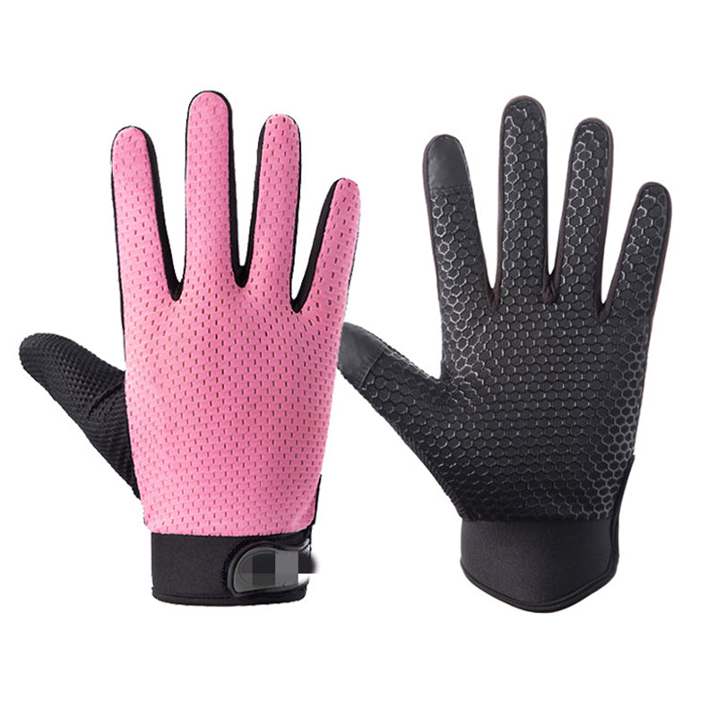 Image of Breathable Mesh Glove Sports Outdoor Anti Slip Gloves, Pink / L