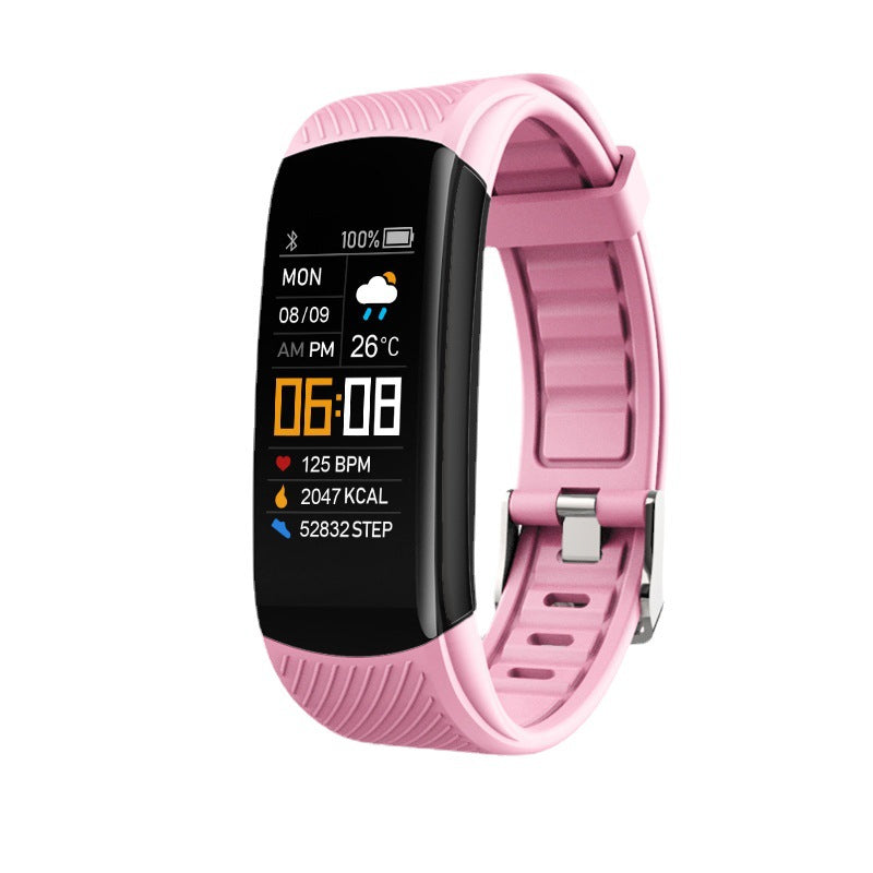 Armada Deals UK ArmadaDeals C5S Smart Bracelet Sports Pedometer Heart Rate Blood Pressure Smart Watch, Pink
