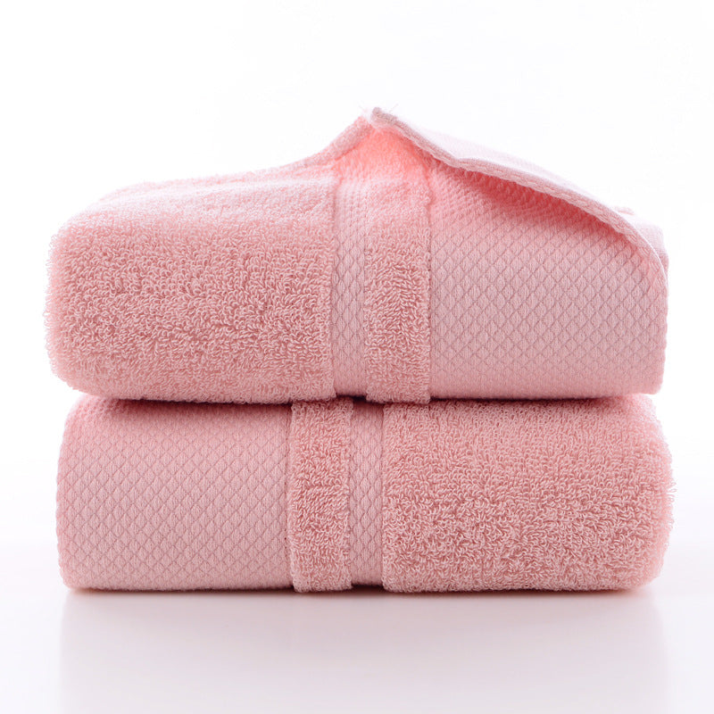 Image of Cotton Comfortable Hand Towel Thick Soft Bathroom Towels, Pink / 70*140cm