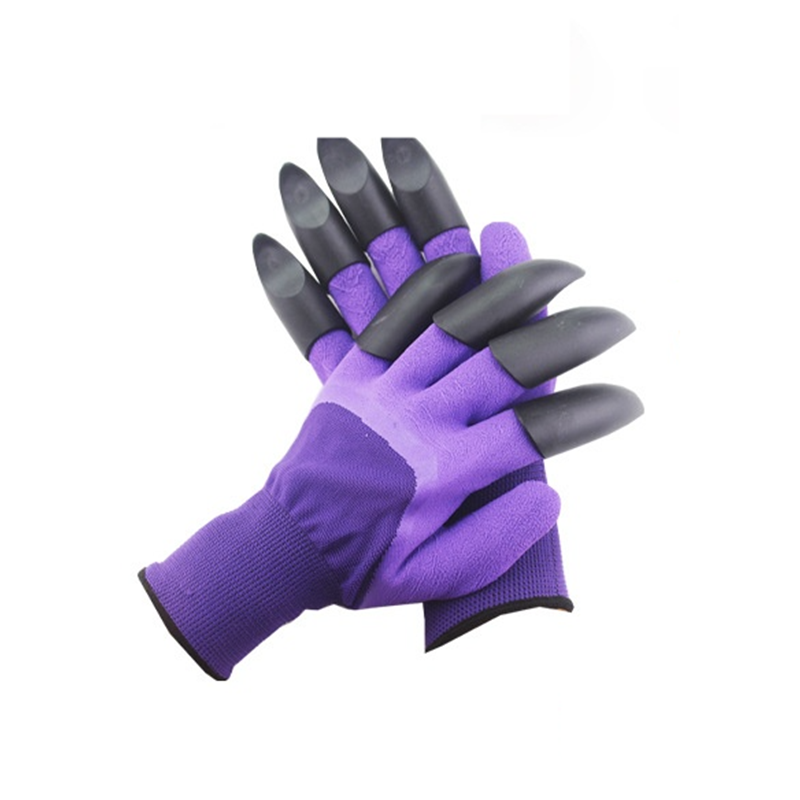 Image of 3 Packs Digging Gloves Planting Claw Gloves Gardening Tool, Purple