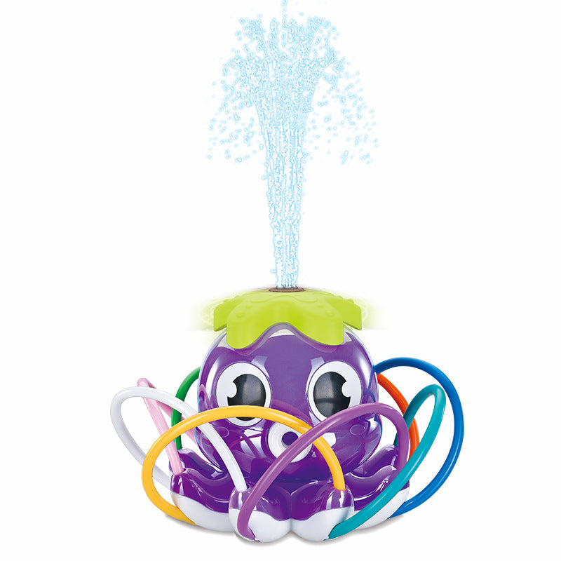 Image of Outdoor Splashing Rotating Sprinkler Kids Play Water Toys, Octopus / Purple