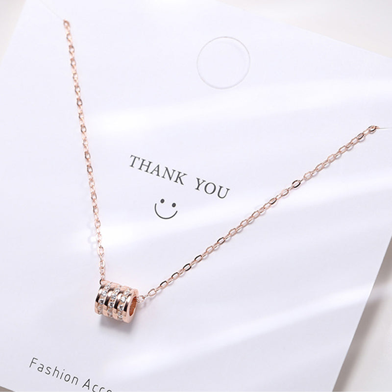 Image of Women's Small Waist Necklace S925 Sterling Silver Fashion Pendant, Rose Gold