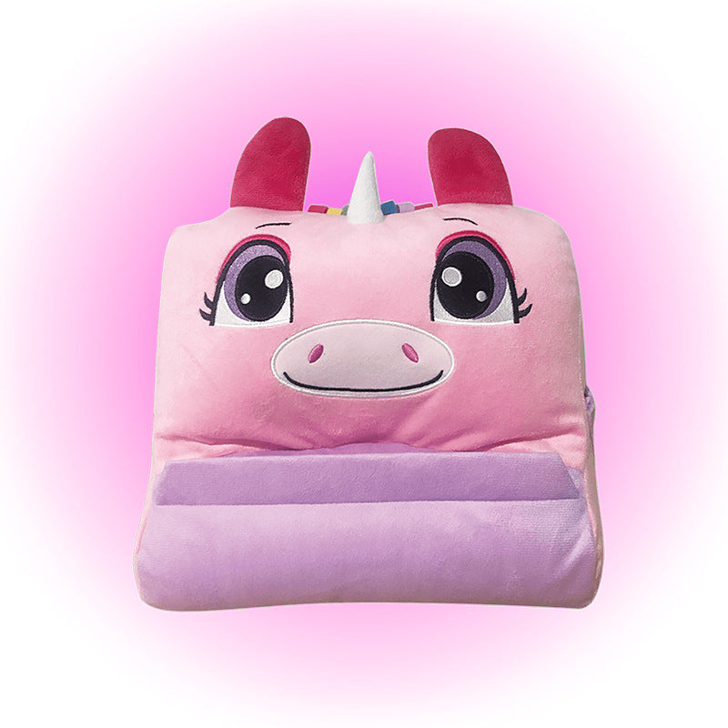 Image of Plush Play Pillow Cuddly Reader Children iPad Tablet Stand, Unicorn