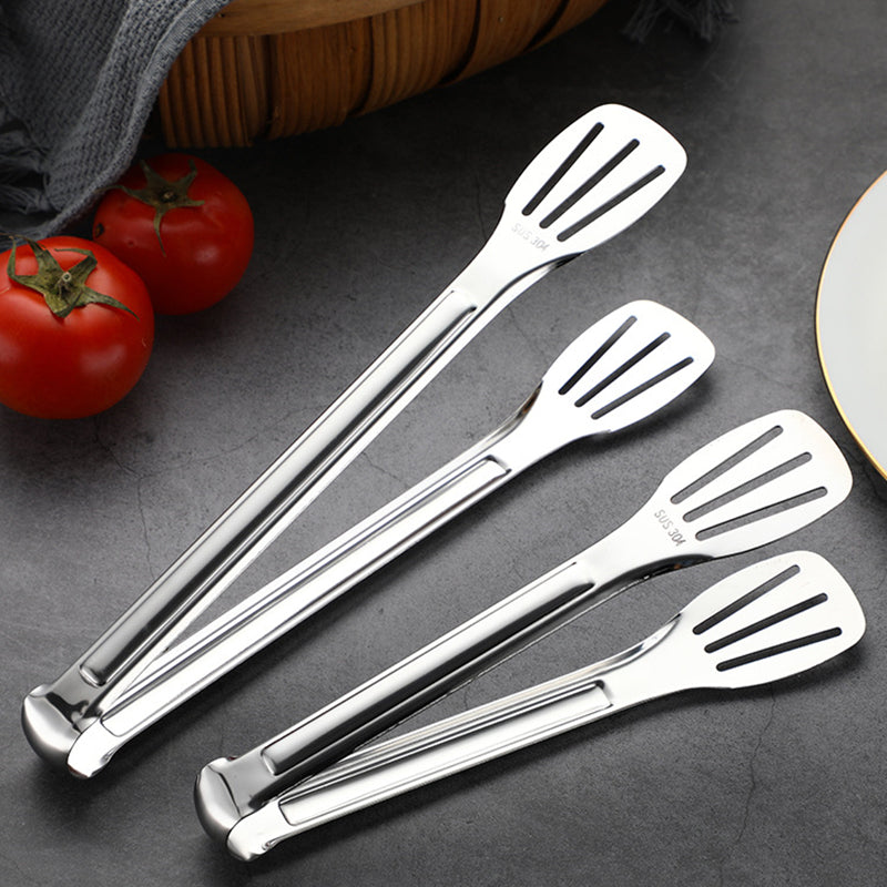 

12 Inch 304 Stainless Steel Food Clip Kitchen Cooking Serving Frying BBQ Tongs Kitchen Food Utensils Gift