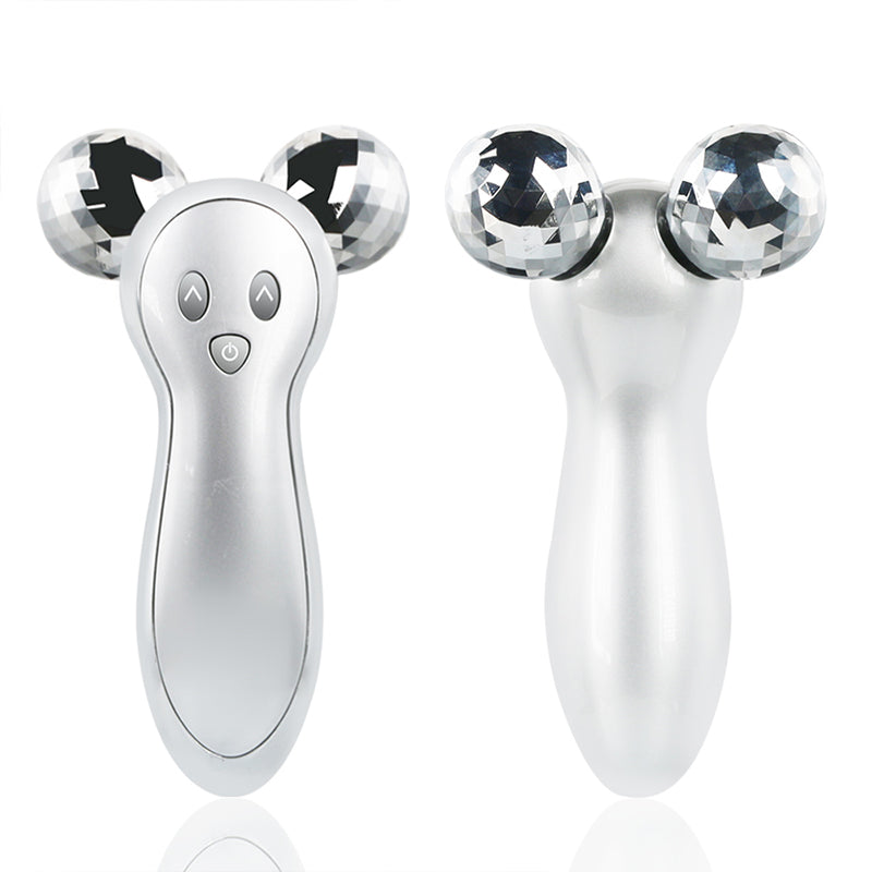 Image of Multi-function Vibration 360 Degree Rotate Microcurrent Roller Facial Massager, Silver