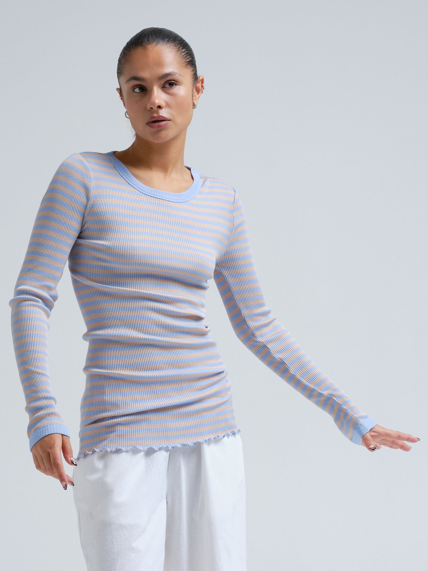 Se Silky Fiore | Silke - Dark sand/Light blue - One Size hos Seamless Basic