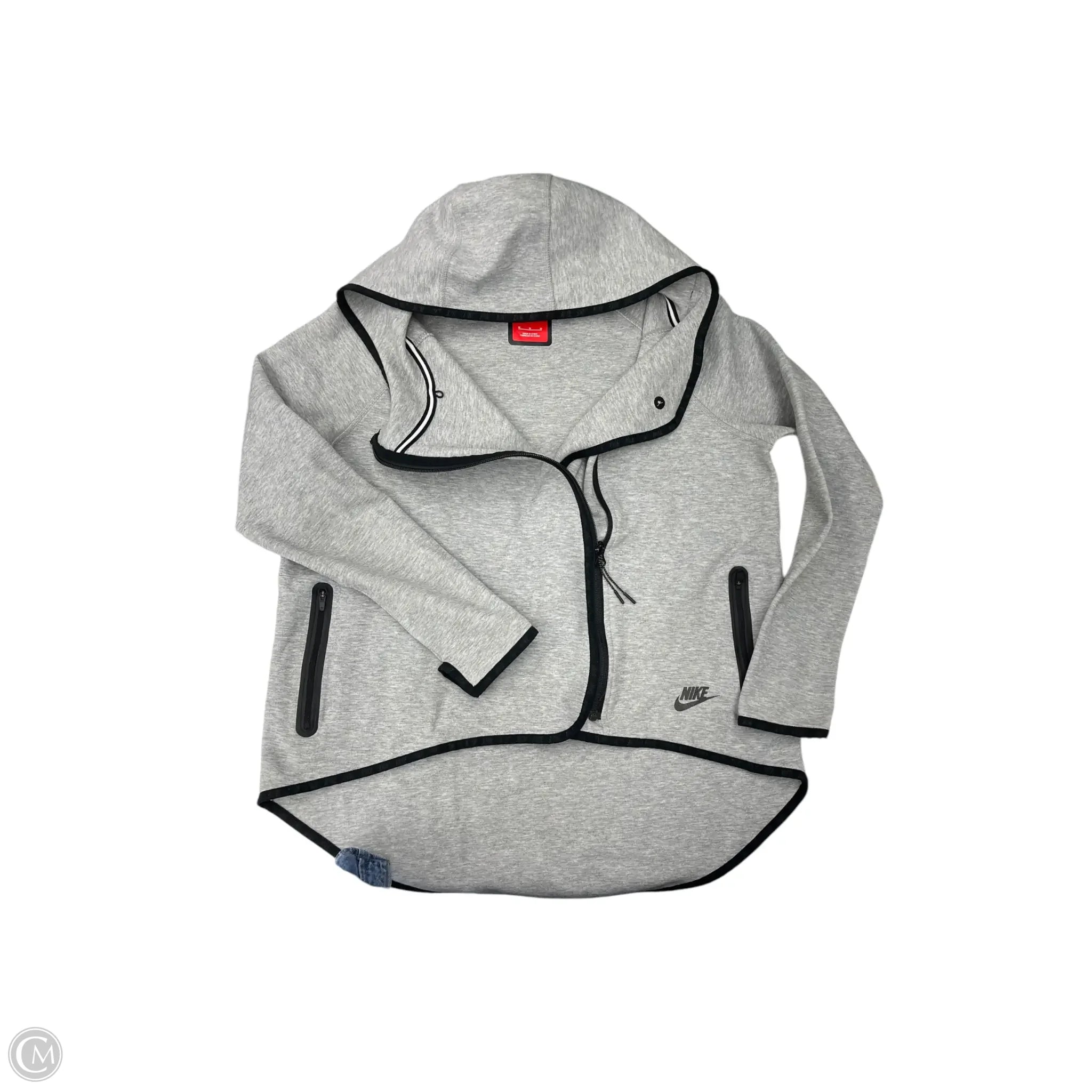 Athletic Jacket By Nike Apparel In Grey, Size: M