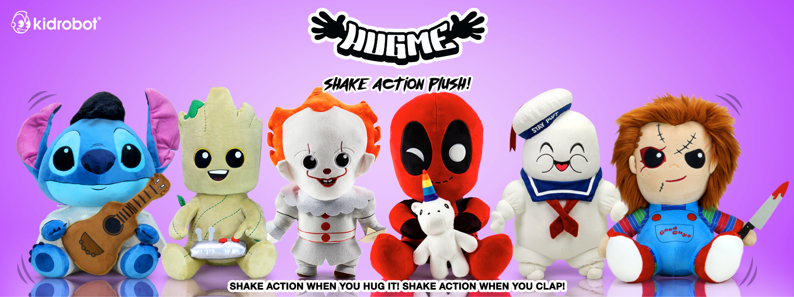 Kidrobot HugMe Plush Toys - Shake action when you hug it. Shake action when you clap.