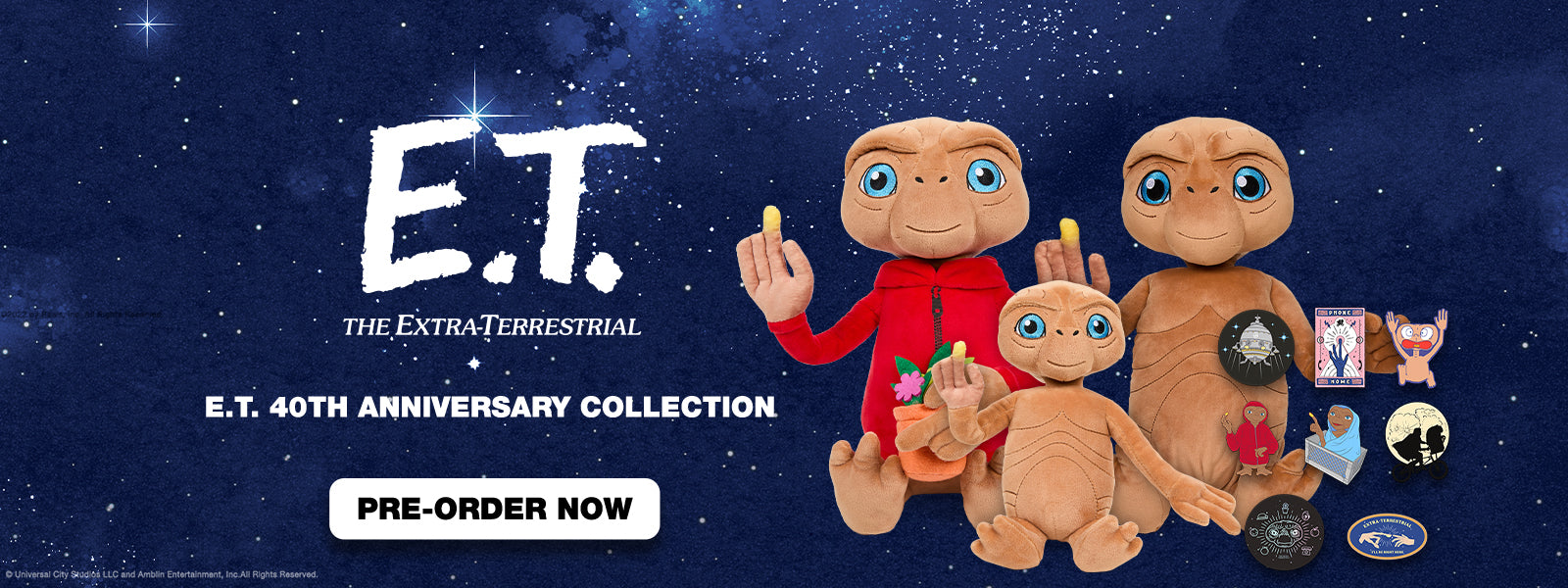 ET the Extra-Terrestrial 40th Anniversary Collection at Kidrobot.com - E.T. Plush Toys and collectible pins
