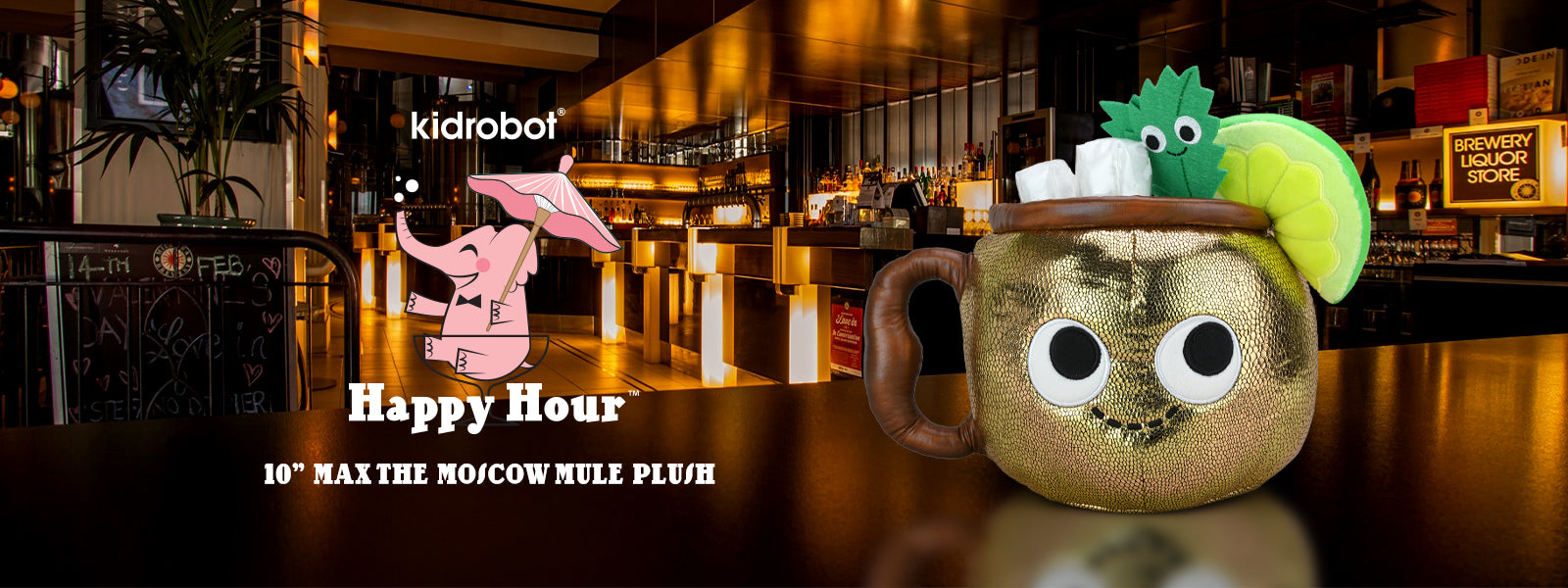 Happy Hour Cocktail Plush by Kidrobot - Adult Themed Plush Pillows featuring Moscow Mules and Pina Coladas