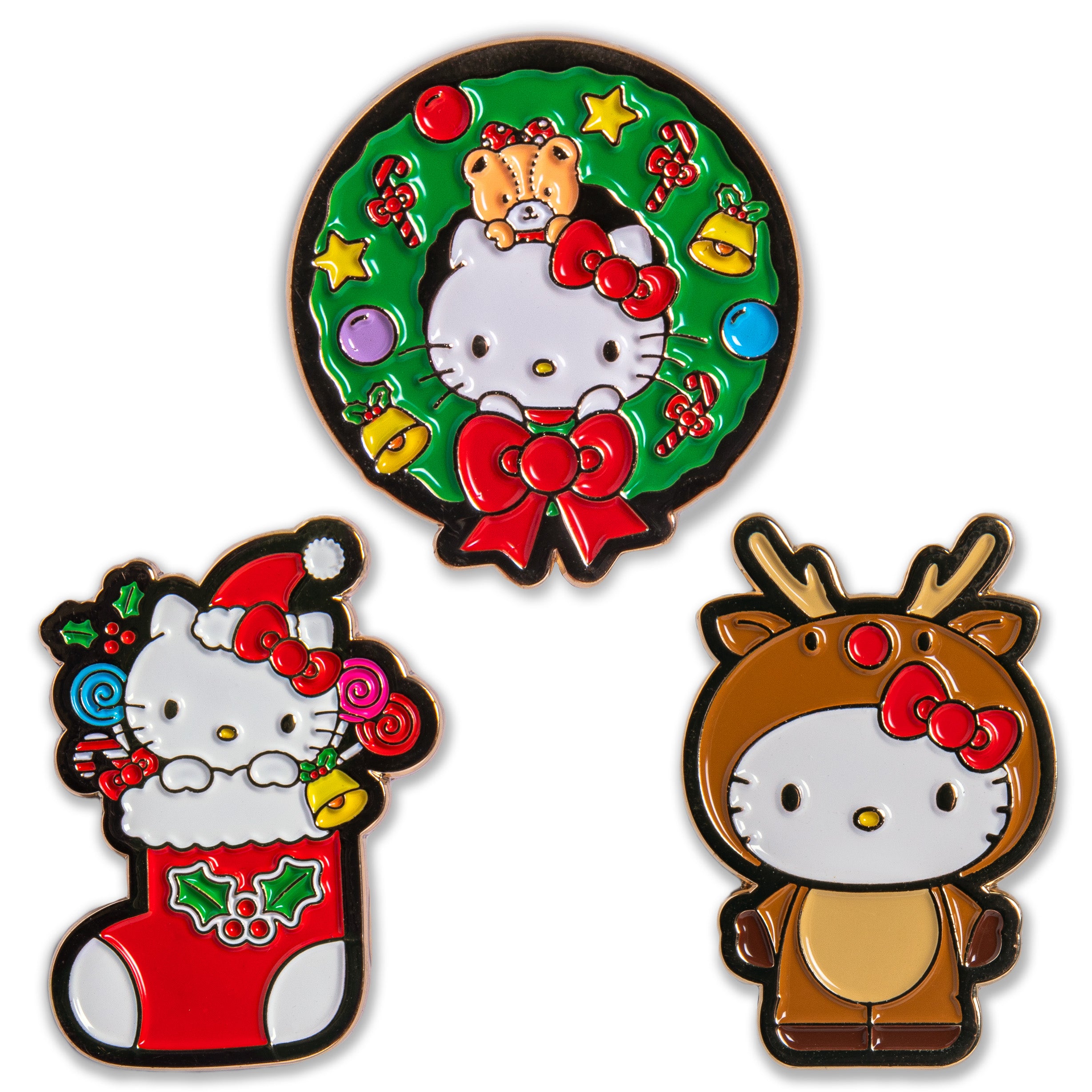 Hello Kitty Holiday 1.5" Enamel Pin Set