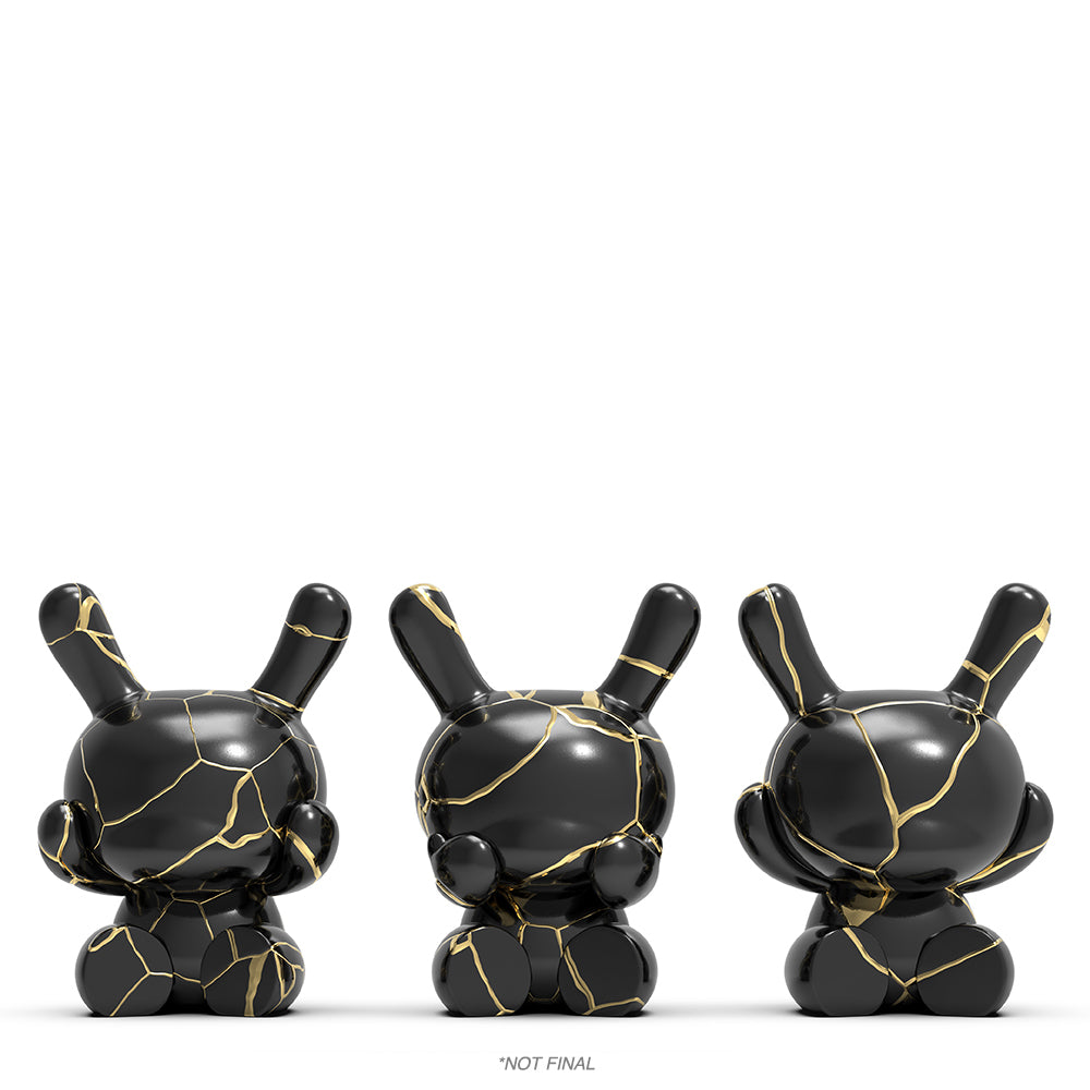 Three Wise Dunnys 5” Porcelain 3-Pack (Black and Gold) Limited Edition -  Kidrobot