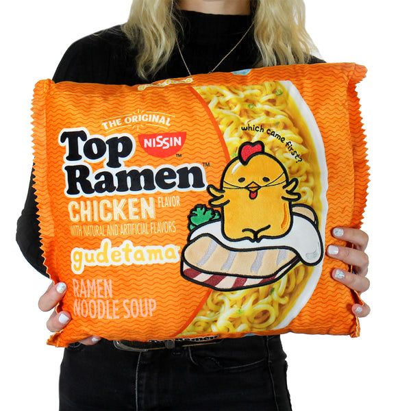 Top Ramen X Gudetama Large Crinkle Plush Pre Order Kidrobot