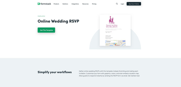 Formstack online Wedding rsvp