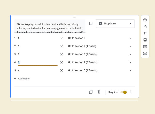 rsvp online dynamic form