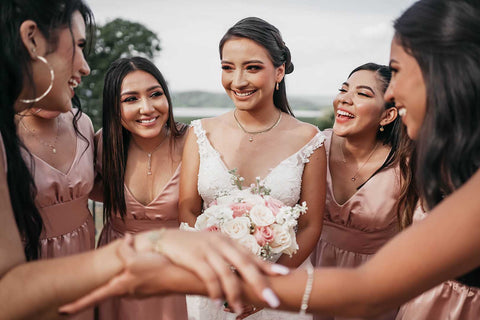 Bride and her bridesmaids