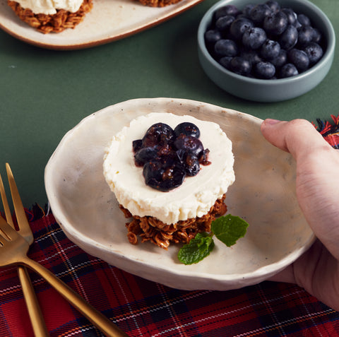 No-Bake Blueberry Cheesecake with Blueberry Goji Granola