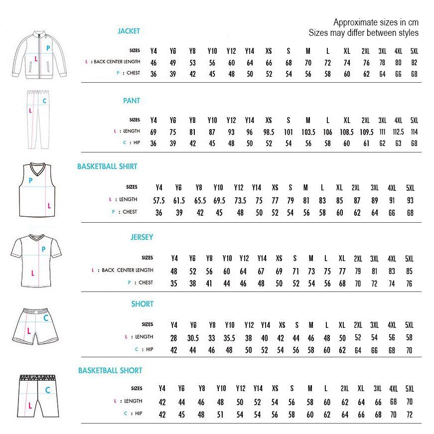 Kelme Size Guide